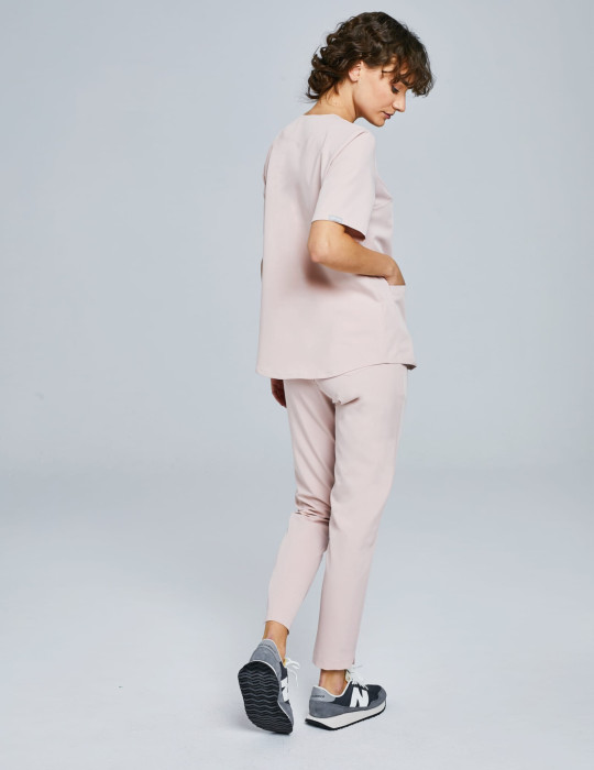 Spodnie damskie Basic - DUSTY ROSE