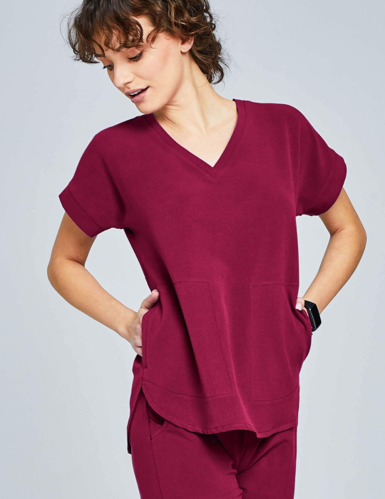 Bluza Medyczna Kendall - ROMANTIC CHERRY