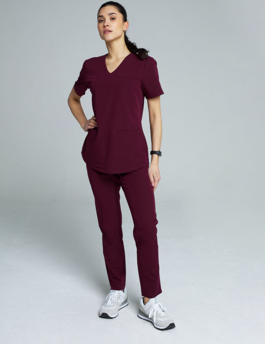 Spodnie damskie Basic - BURGUNDY Spodnie damskie Basic - BURGUNDY