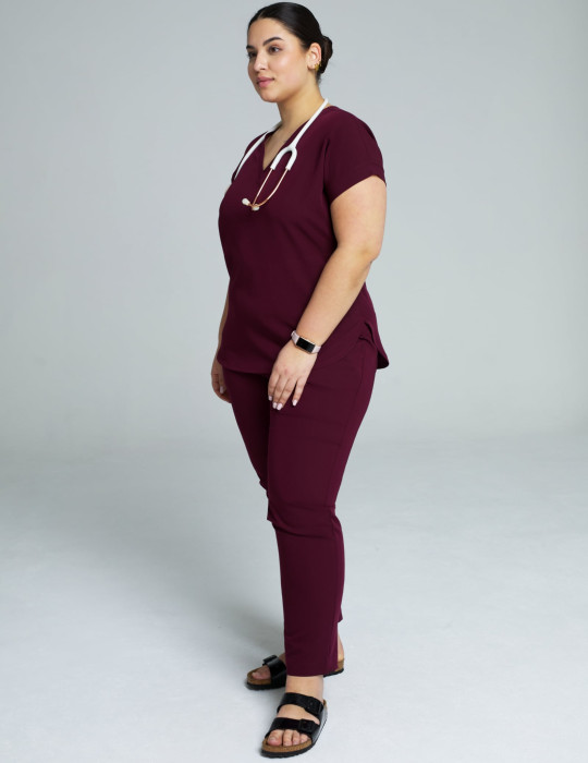 Spodnie damskie Basic - BURGUNDY Spodnie damskie Basic - BURGUNDY