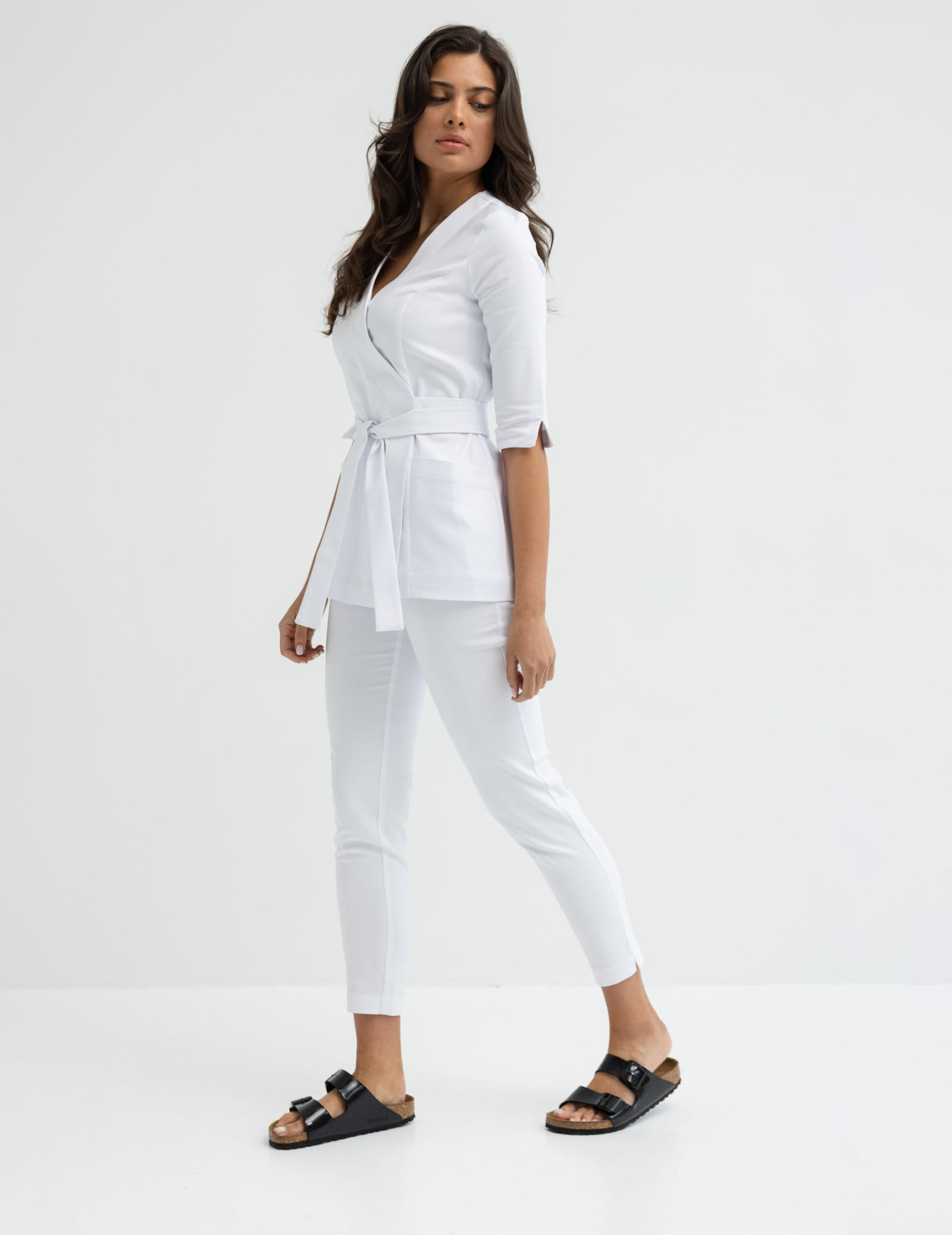 Spodnie Damskie Slim Fit - WHITE