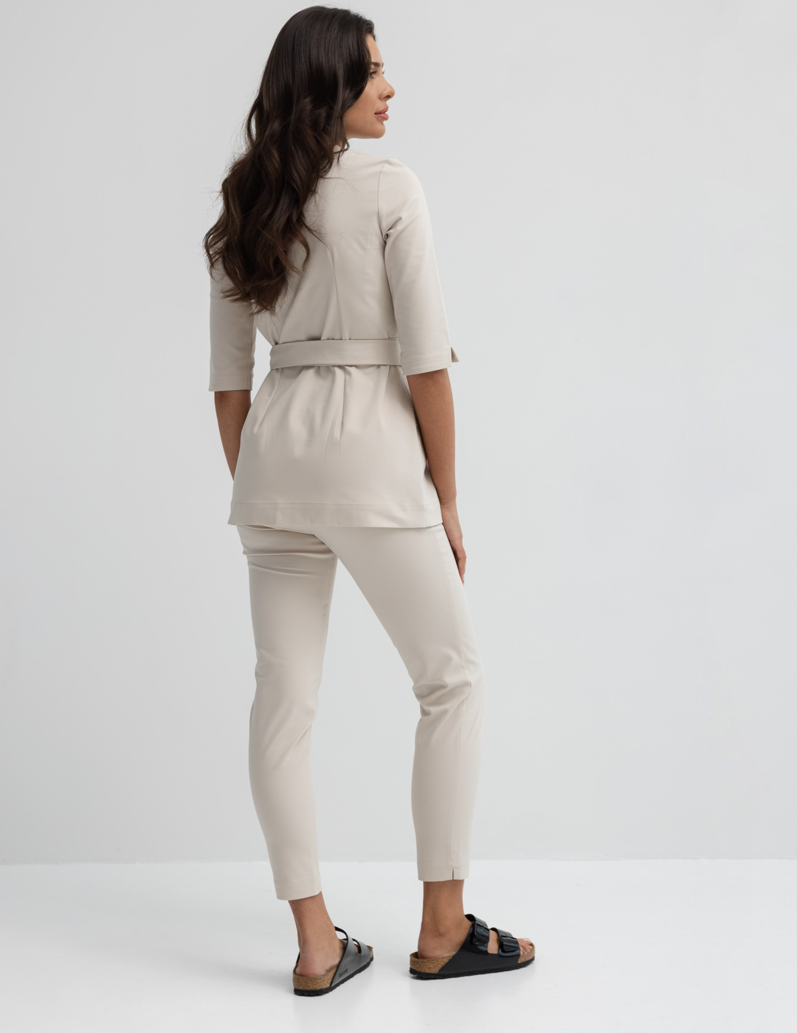 Spodnie Damskie Slim Fit - Nude