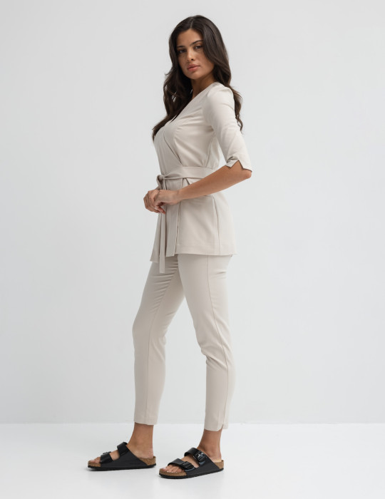 Spodnie Damskie Slim Fit - Nude