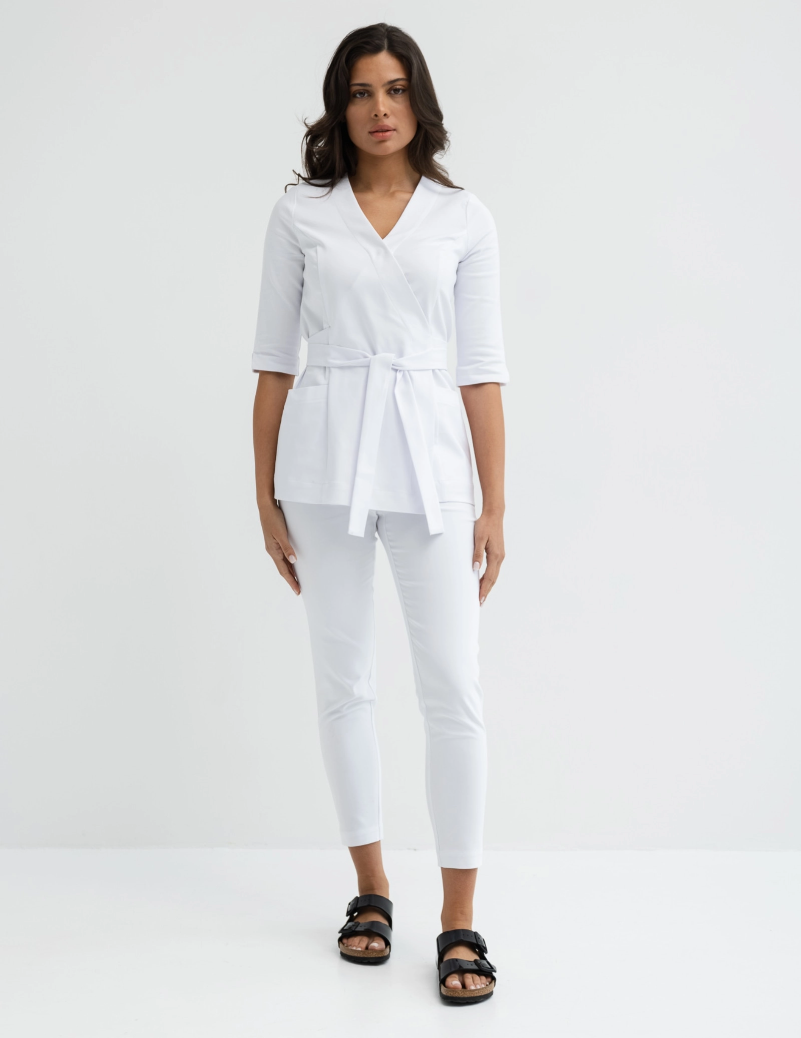 Bluza medyczna wiązana Rosalie - WOODROSE Bluza medyczna wiązana Rosalie - WOODROSE