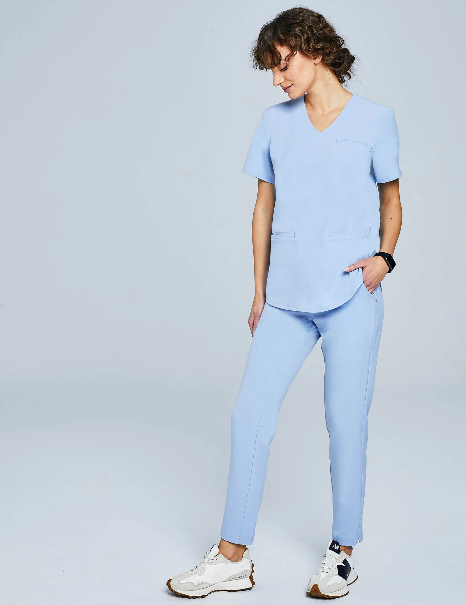 Spodnie Damskie Basic - CEIL BLUE