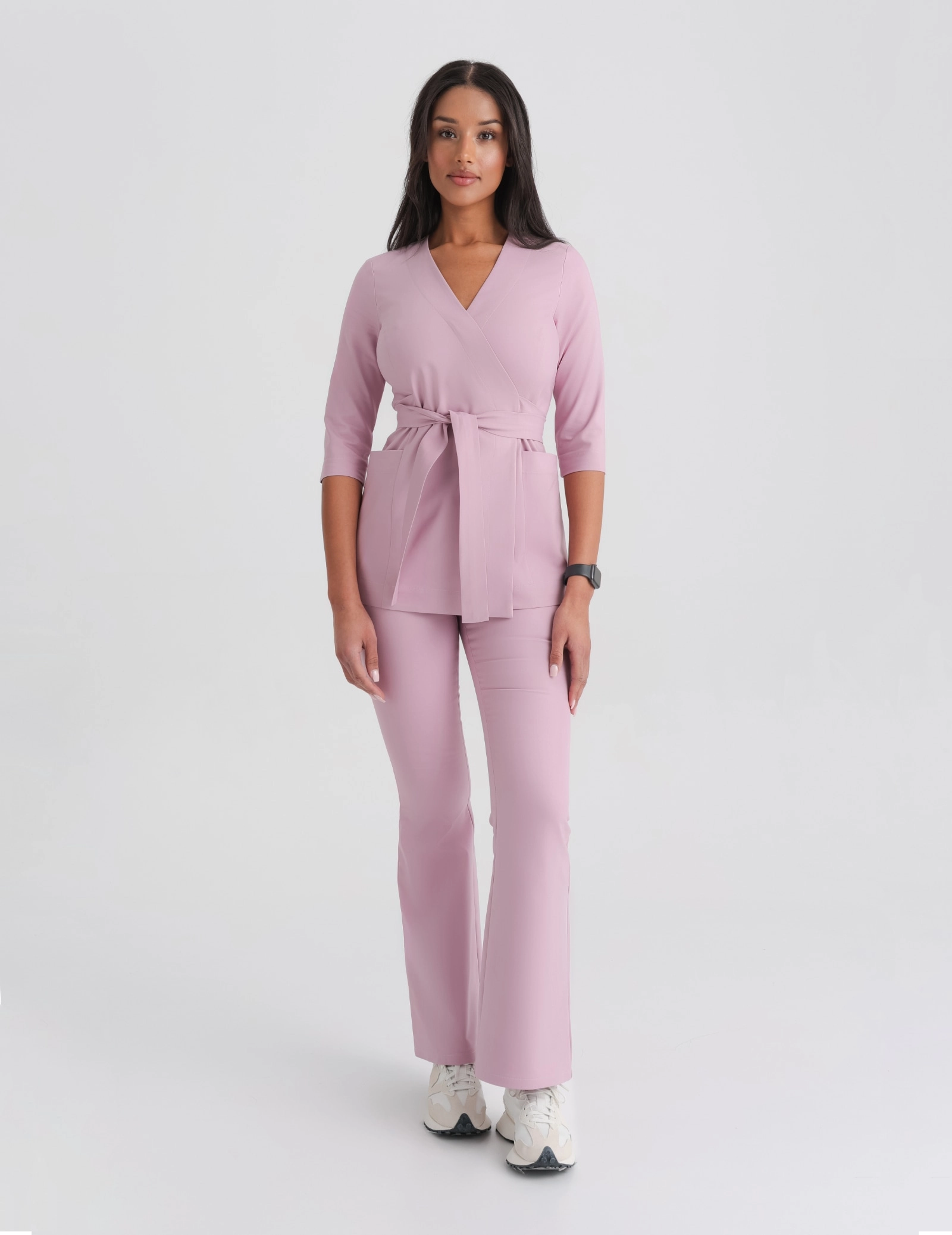 Bluza Medyczna Wiązana Rosalie - FRENCH PINK Bluza Medyczna Wiązana Rosalie - FRENCH PINK