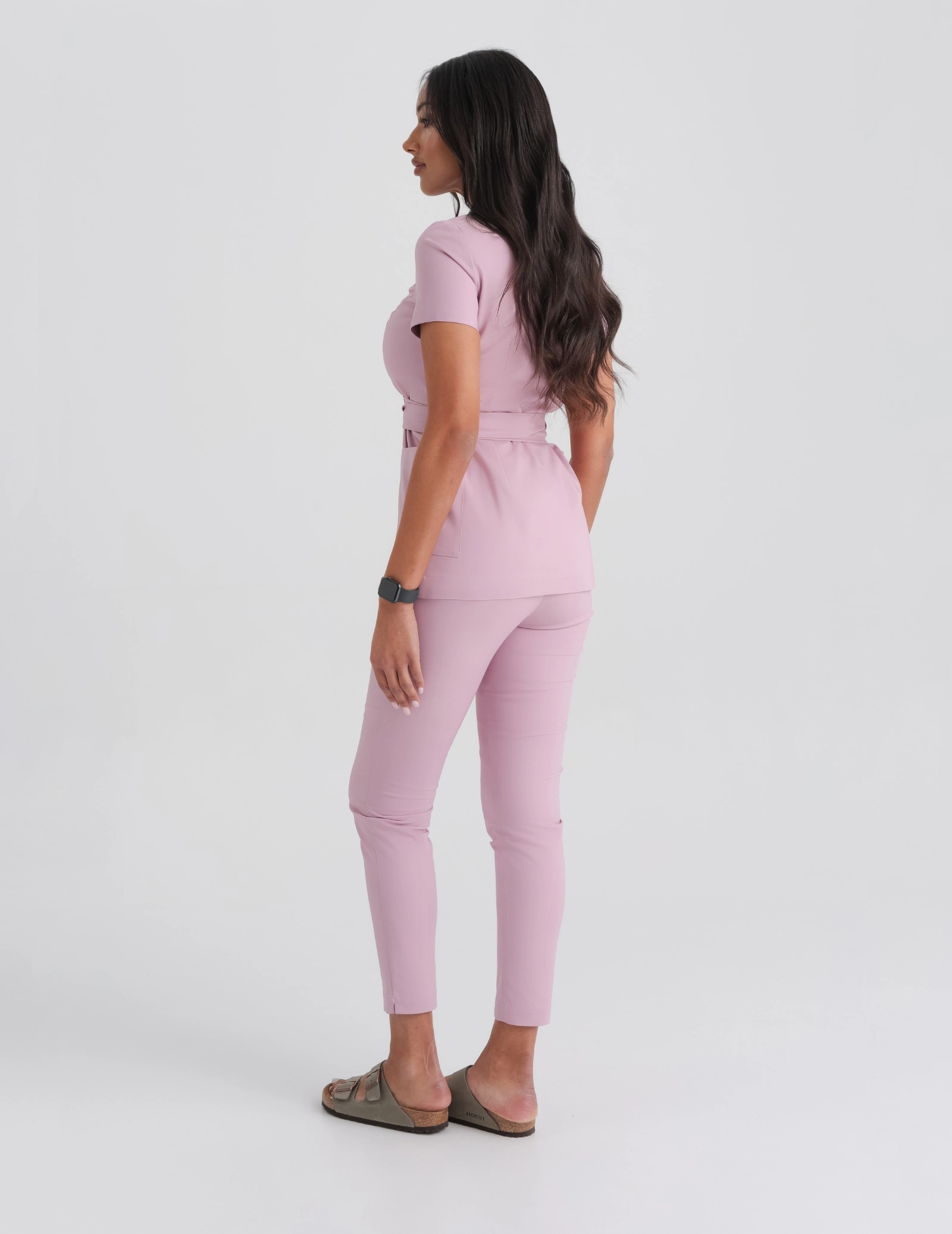 Bluza Medyczna Wiązana Auri - FRENCH PINK
