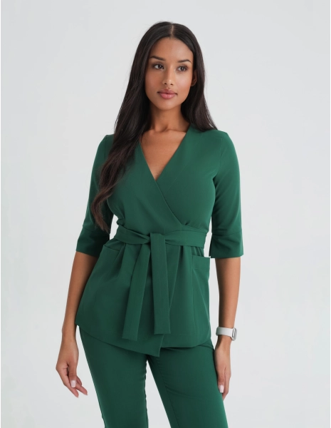Bluza Medyczna Wiązana Rosalie - EDEN GREEN