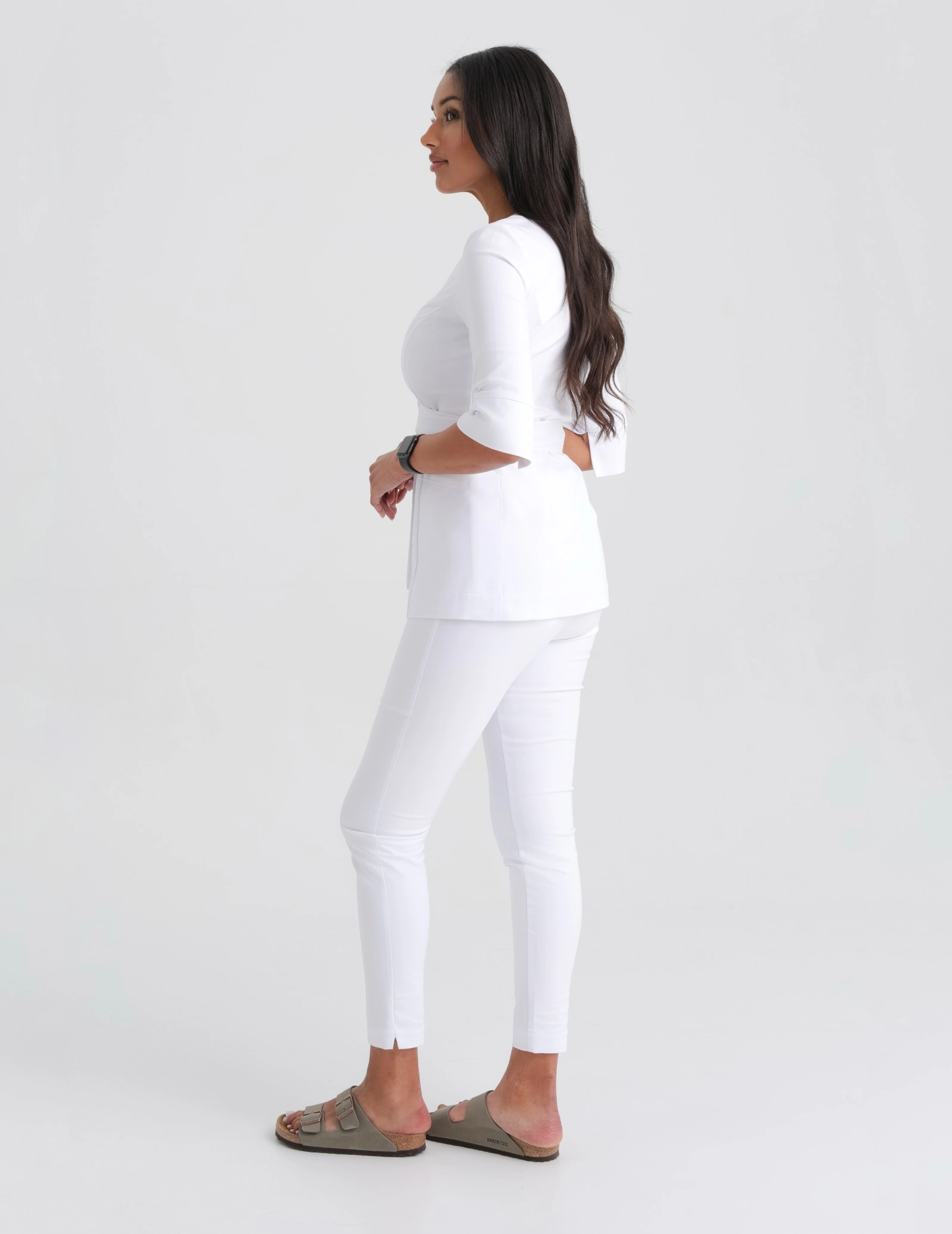 Bluza medyczna wiązana Rosalie - WHITE