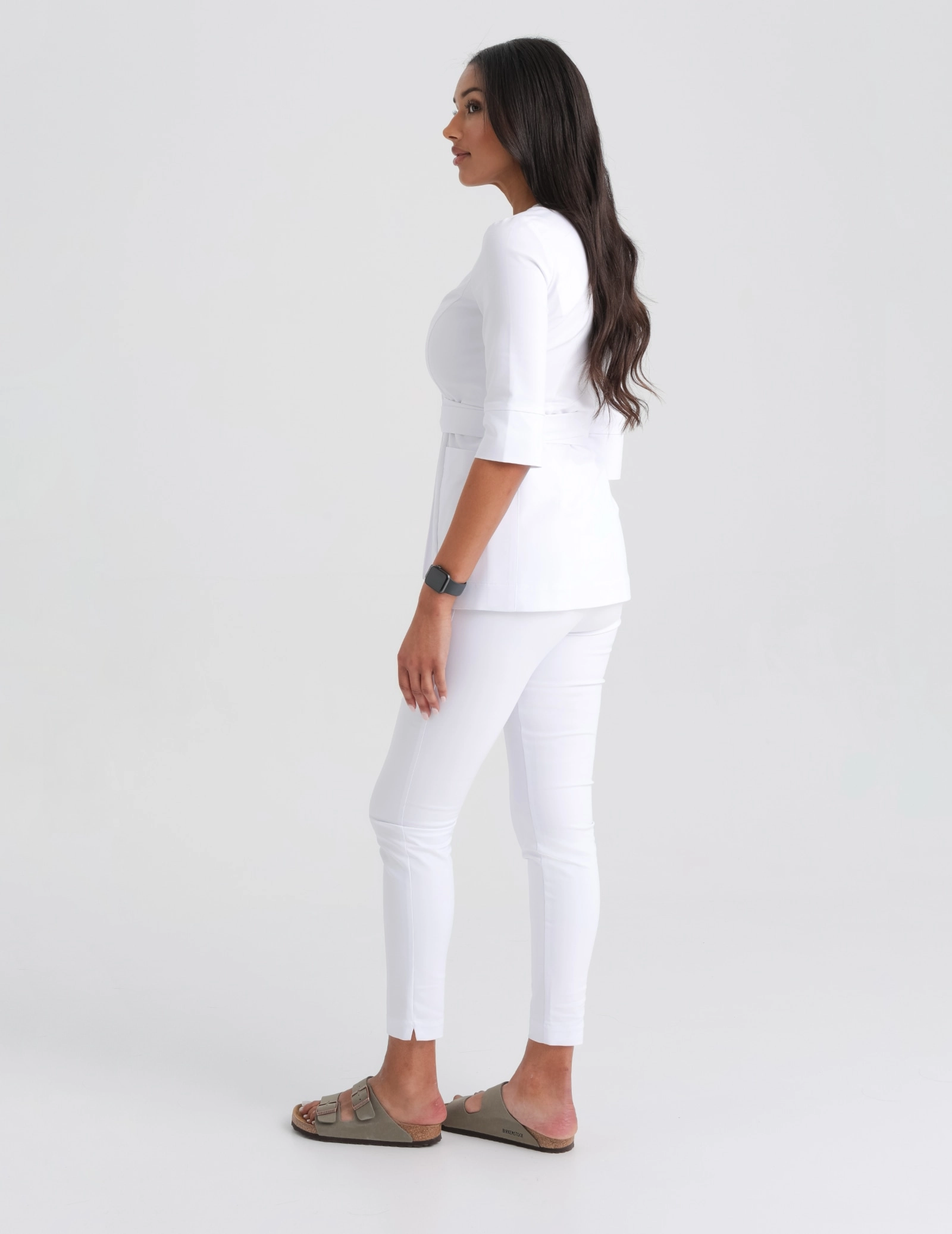 Bluza medyczna wiązana Rosalie - WHITE