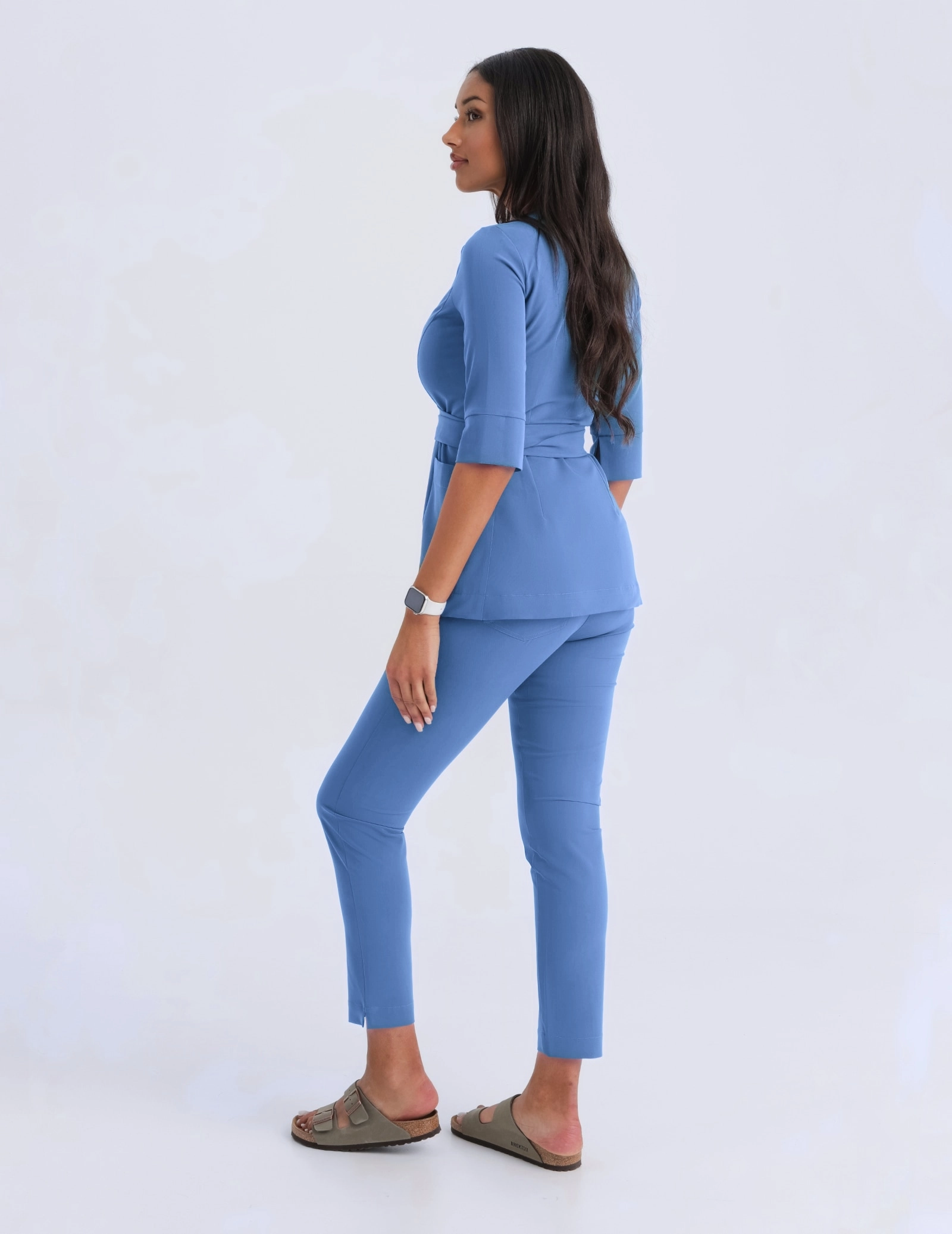Bluza medyczna wiązana Rosalie - MARINA BLUE