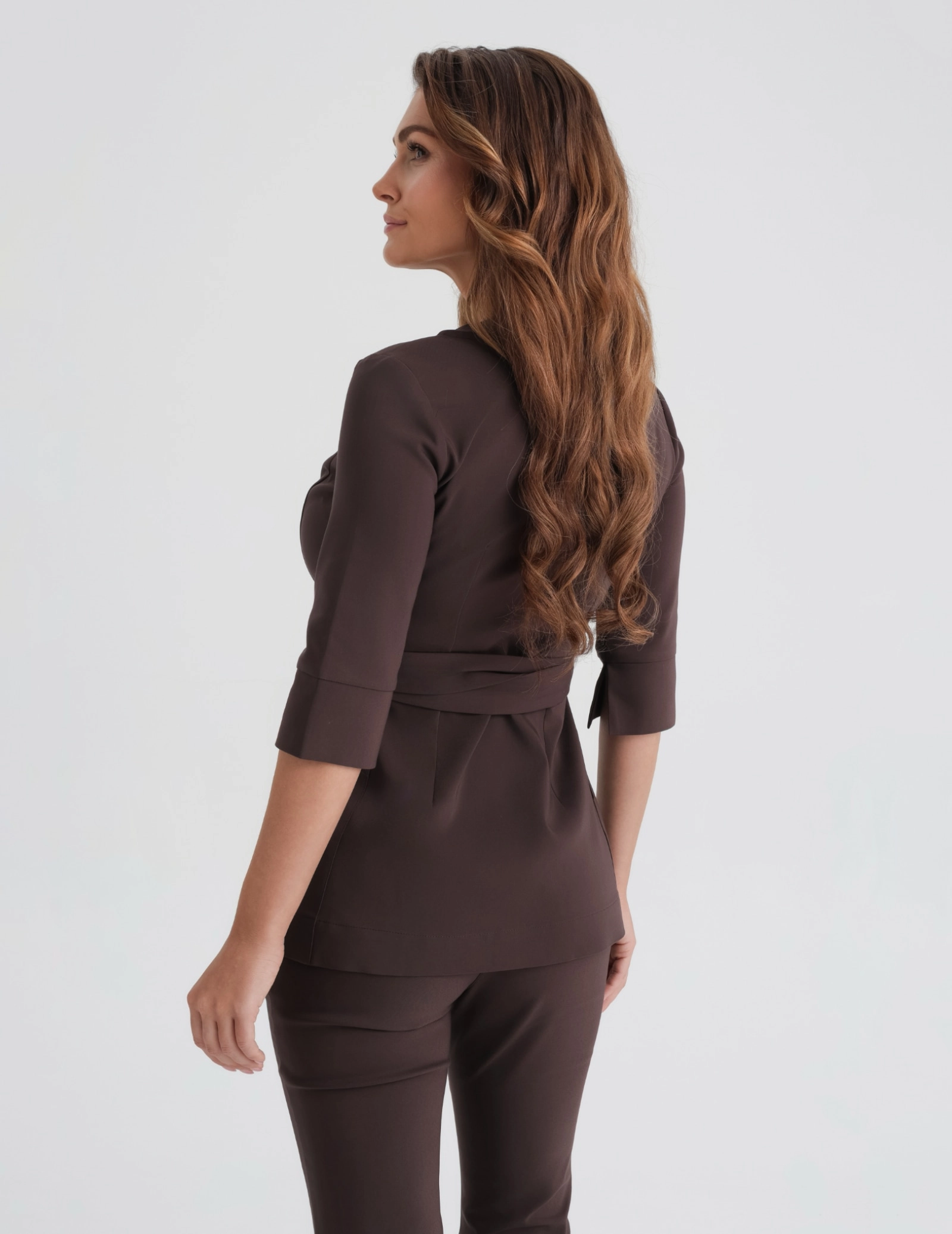 Bluza medyczna wiązana Rosalie - WOODROSE