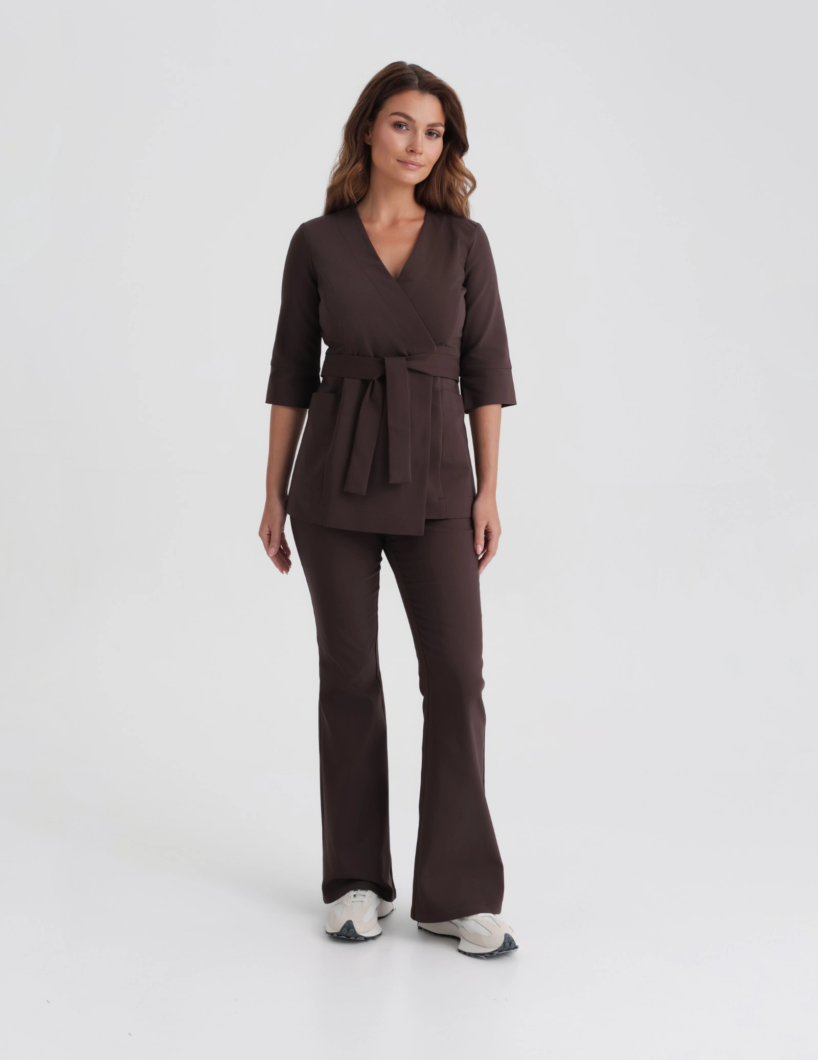 Bluza medyczna wiązana Rosalie - WOODROSE