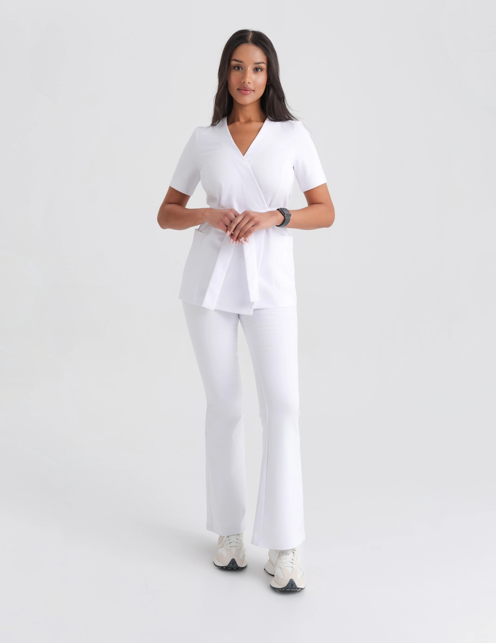Bluza Medyczna Wiązana Auri - WHITE