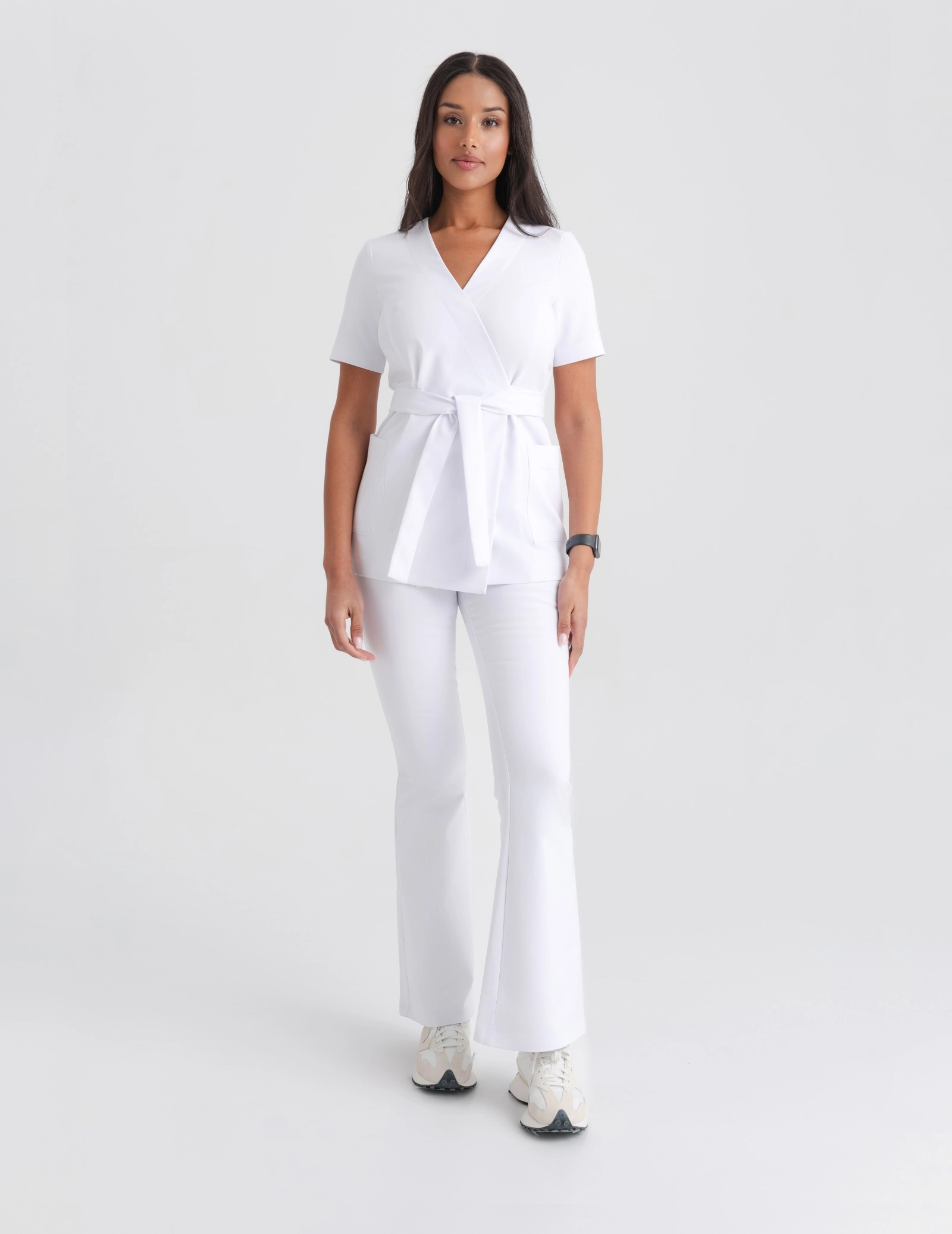 Bluza Medyczna Wiązana Auri - WHITE