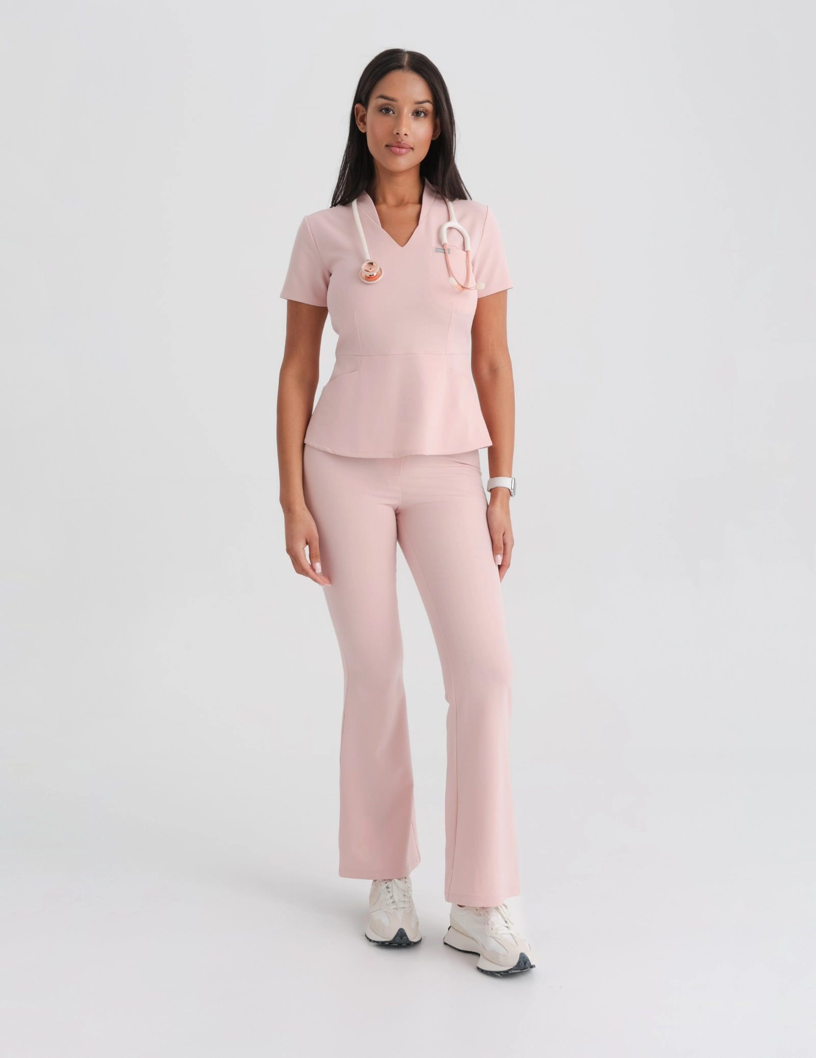 Spodnie Damskie Flare - DUSTY ROSE