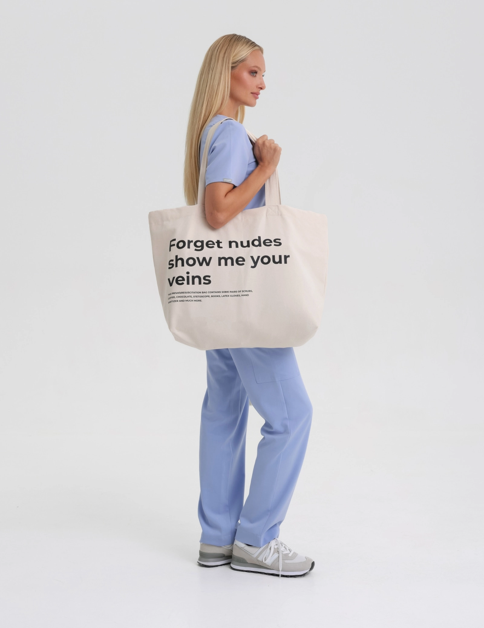 Torba Oversize Shopper - "Forget nudes show me your veins" Torba Oversize Shopper - "Forget nudes show me your veins"