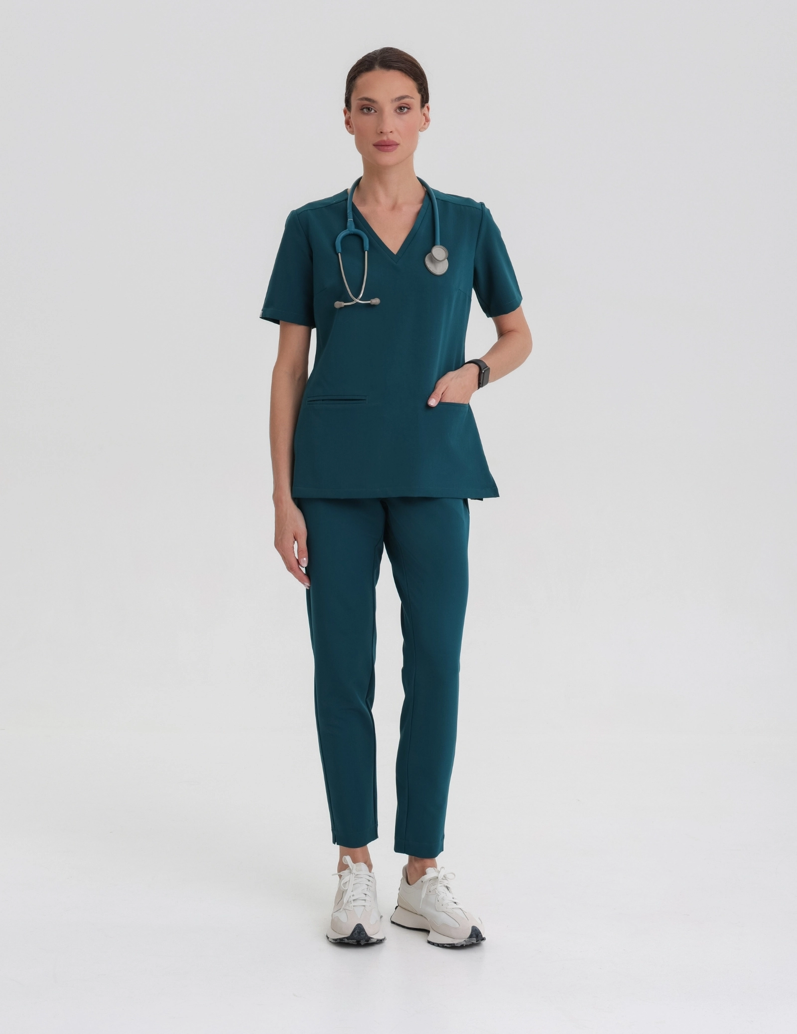 Spodnie Damskie Basic - DEEP GREEN