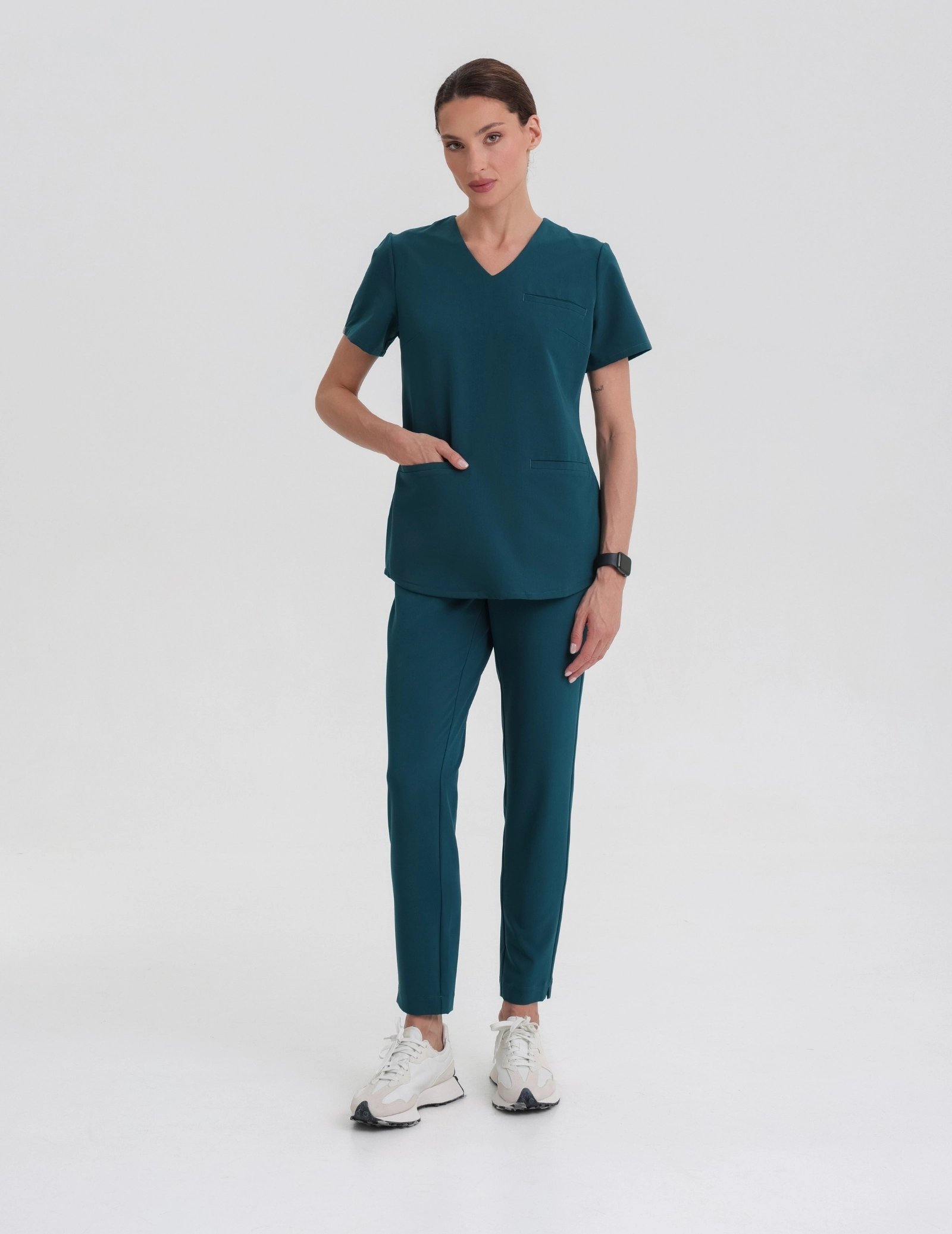 Spodnie Damskie Basic - DEEP GREEN