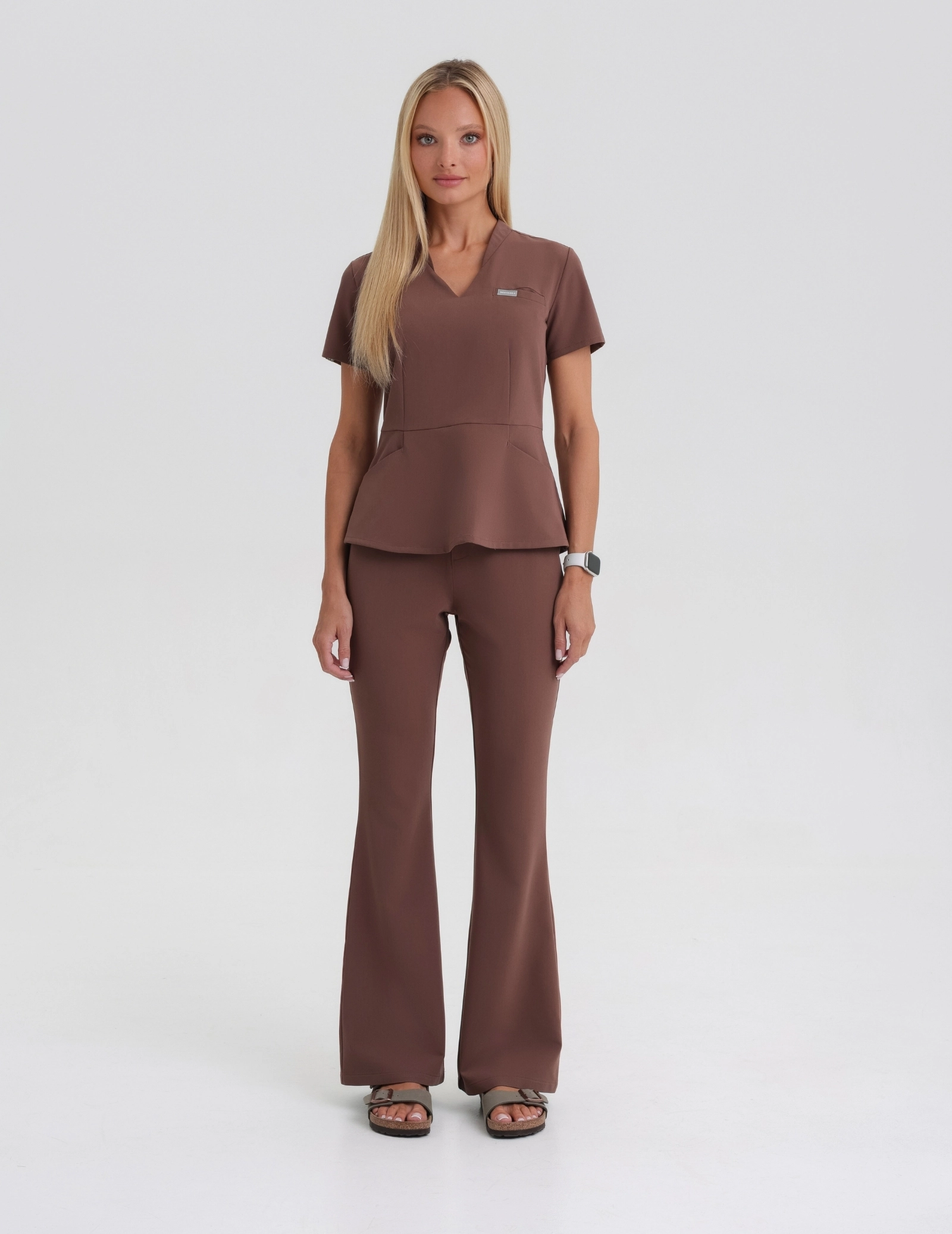 Spodnie Damskie Flare - MILKY BROWN