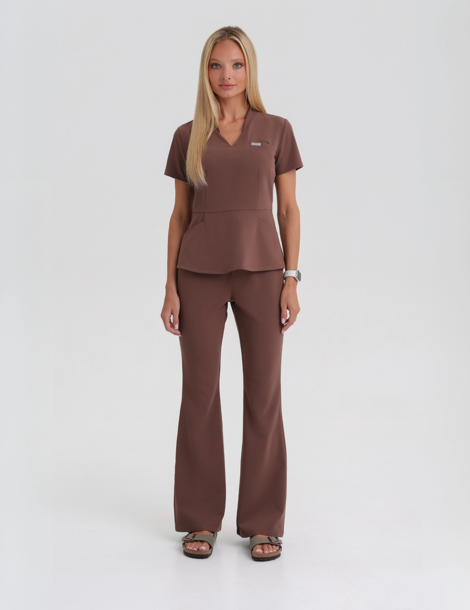 Spodnie Damskie Flare - MILKY BROWN