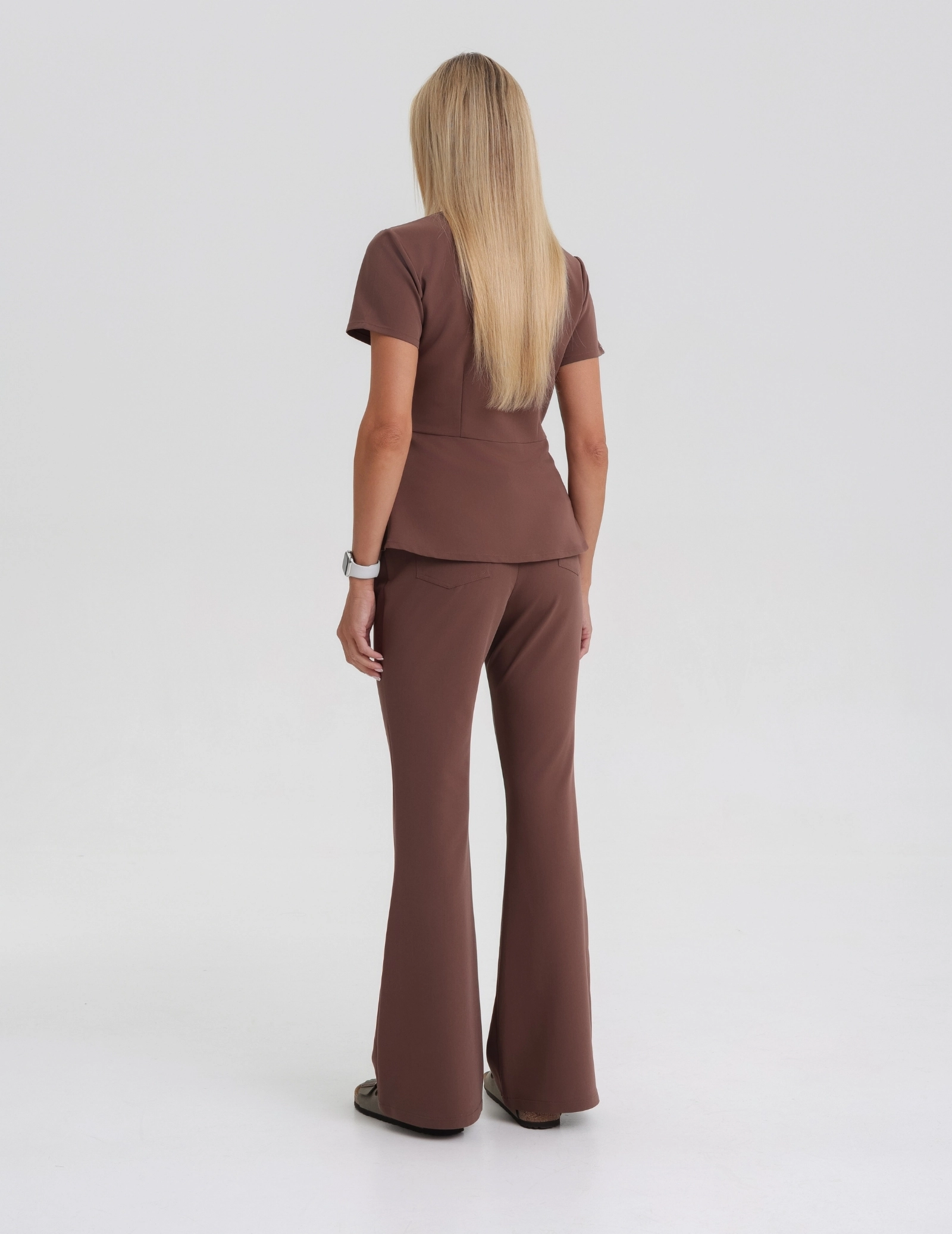 Spodnie Damskie Flare - MILKY BROWN