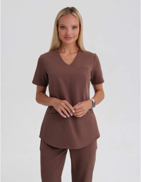 Bluza Medyczna Grace - MILKY BROWN