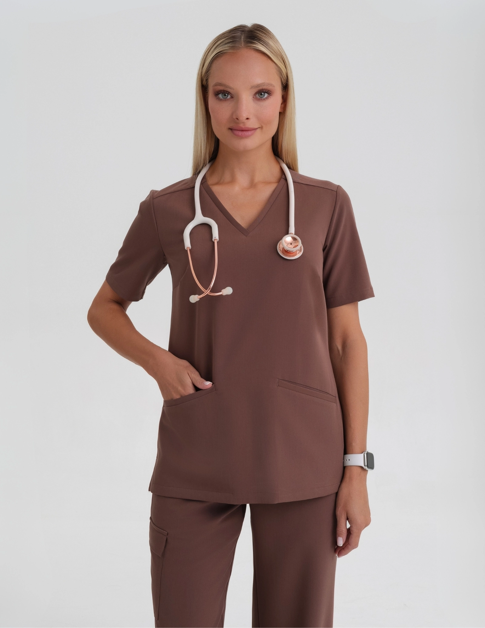 Bluza Medyczna Casy- MILKY BROWN