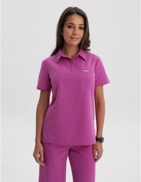Bluza Medyczna Polo - ELECTRIC PINK