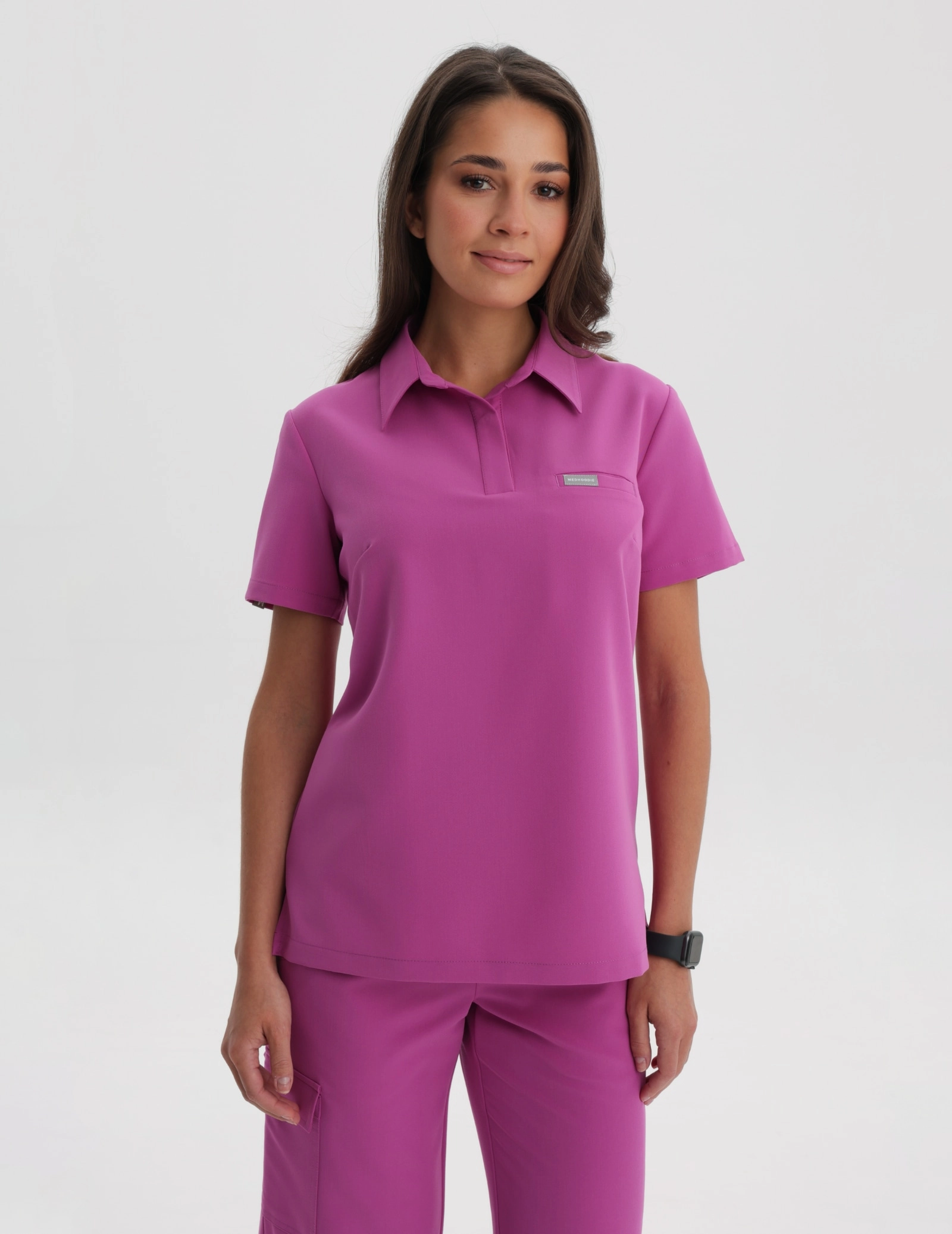 Bluza Medyczna Polo - ELECTRIC PINK