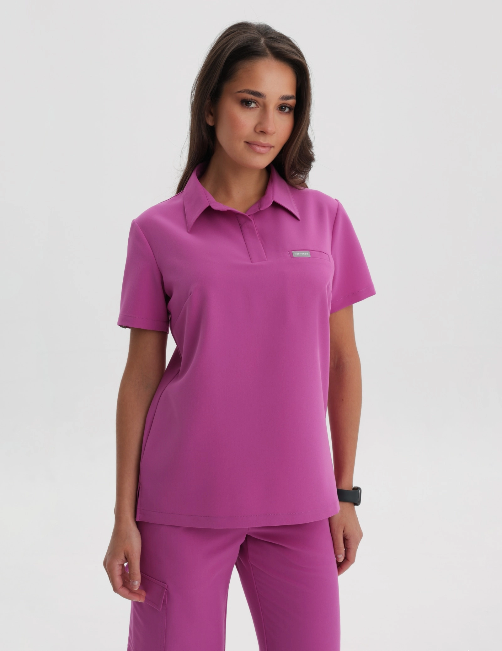 Bluza Medyczna Polo - ELECTRIC PINK