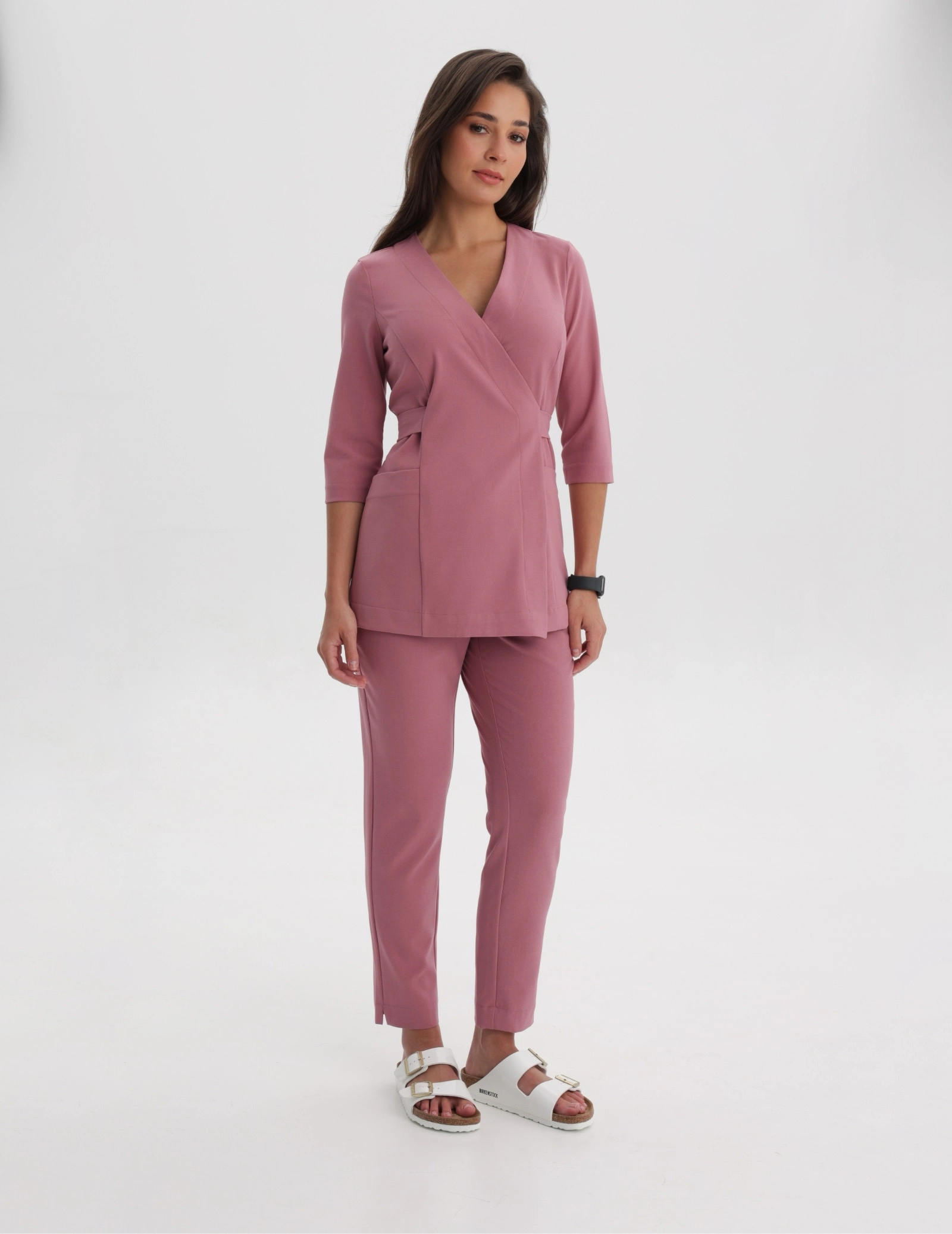 Bluza medyczna wiązana Rosalie - WOODROSE Bluza medyczna wiązana Rosalie - WOODROSE