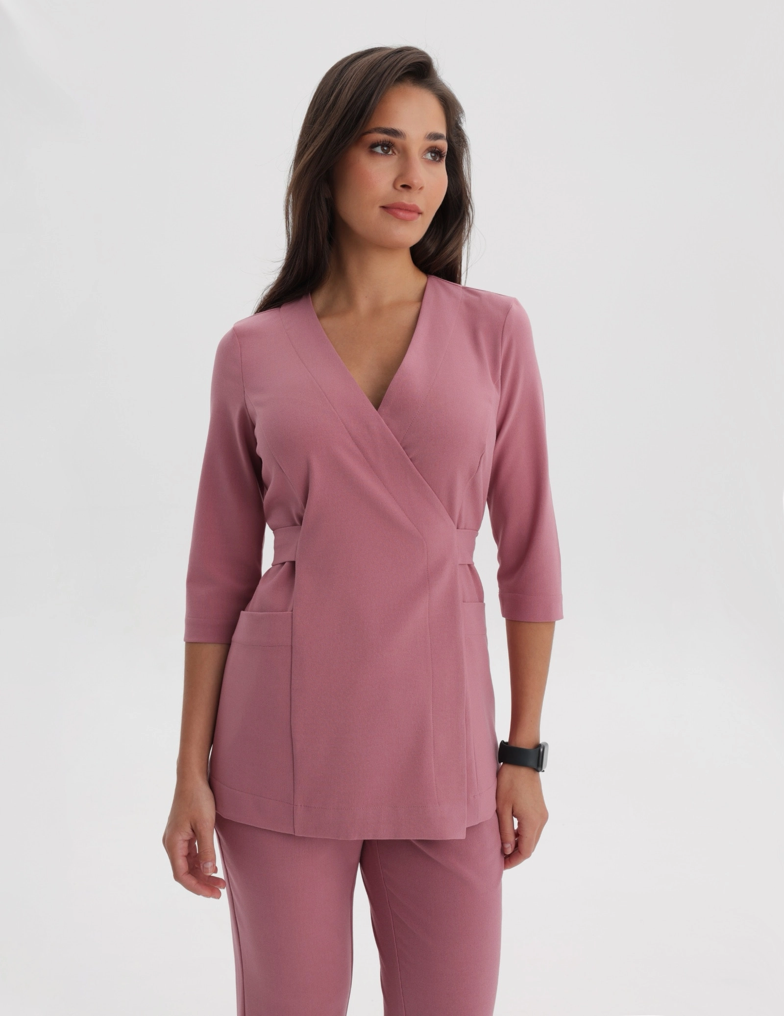Bluza medyczna wiązana Rosalie - WOODROSE Bluza medyczna wiązana Rosalie - WOODROSE
