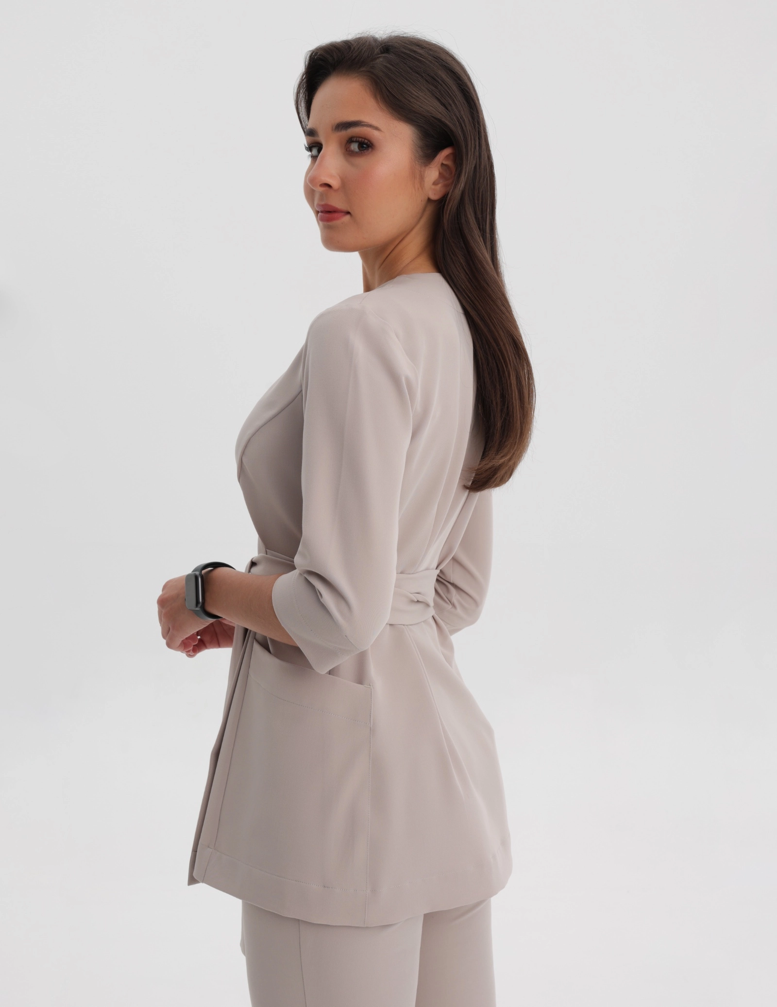 Bluza medyczna wiązana Rosalie - COCONUT