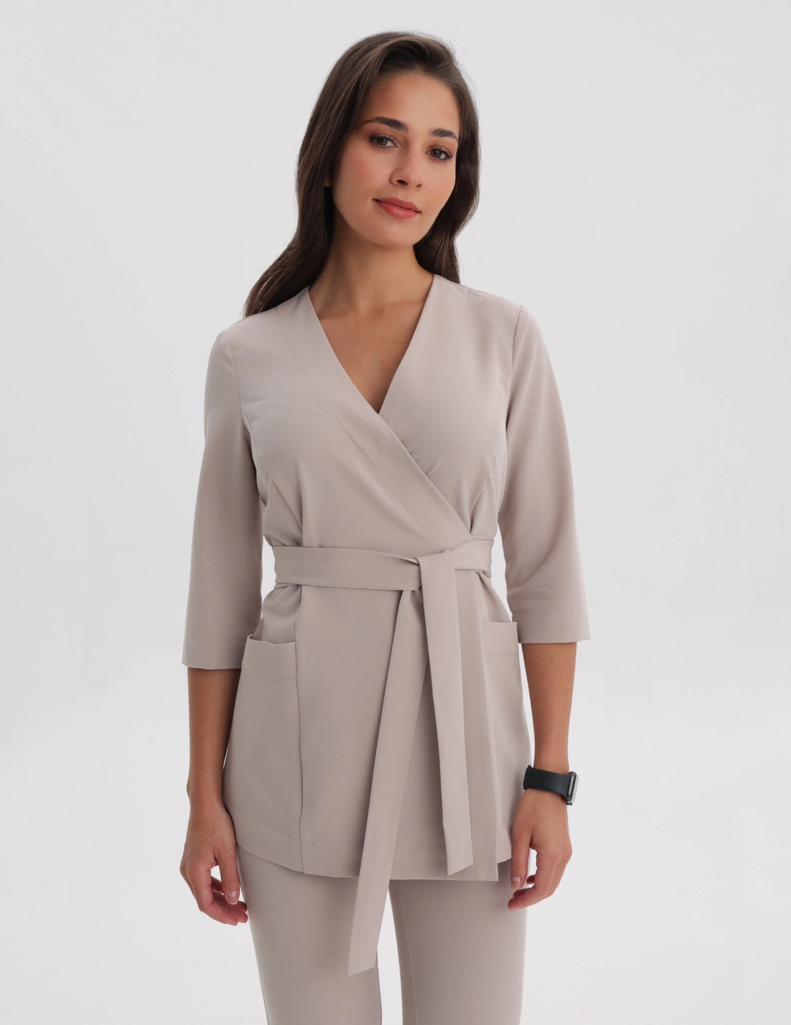 Bluza medyczna wiązana Rosalie - COCONUT