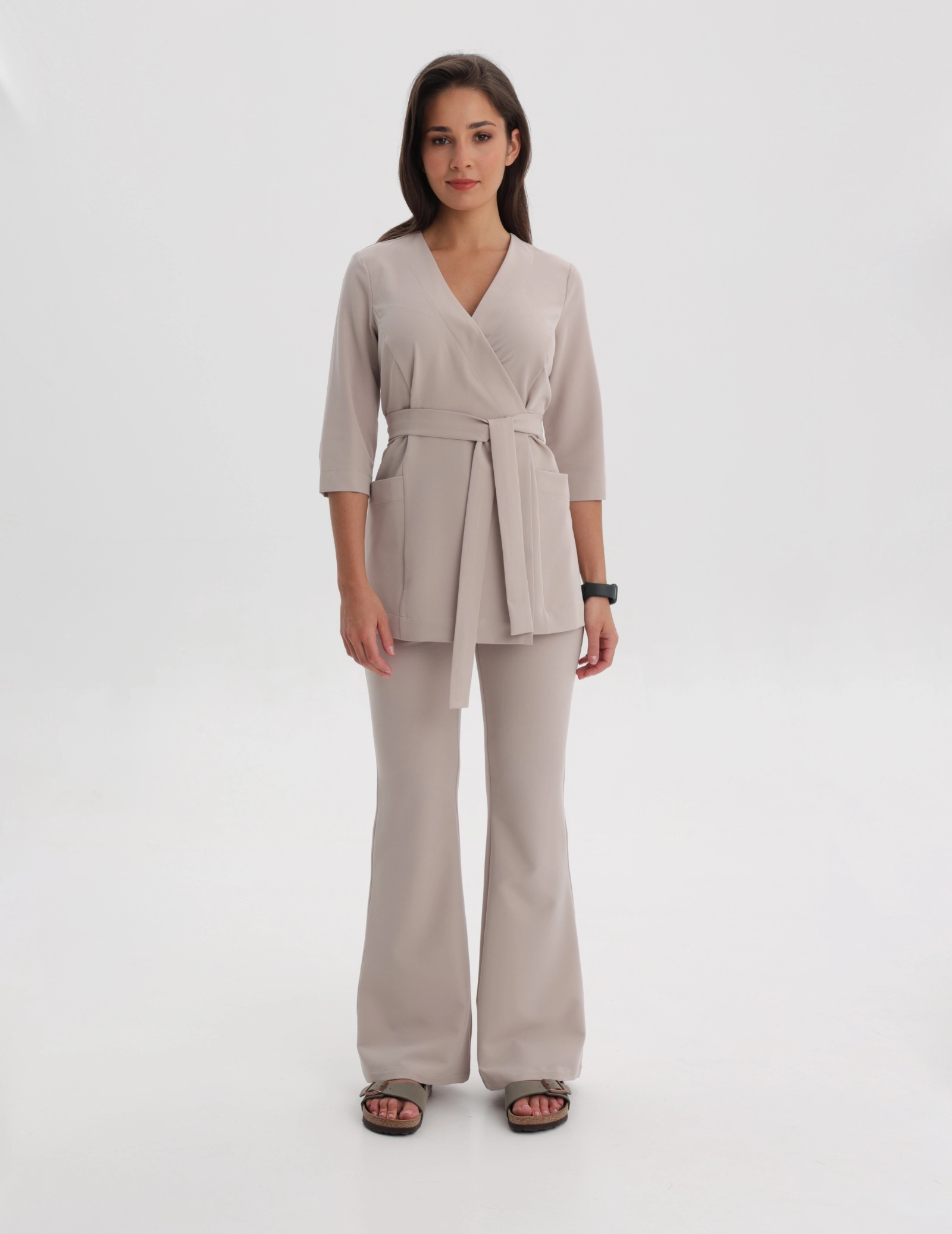 Bluza medyczna wiązana Rosalie - COCONUT