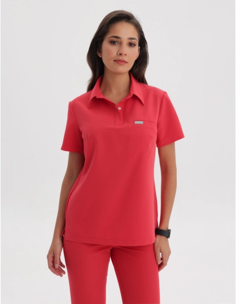 Bluza Medyczna Polo - POP RED