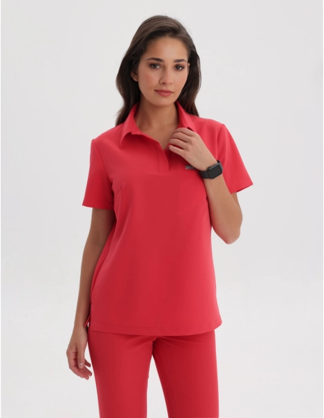 Bluza Medyczna Polo - POP RED