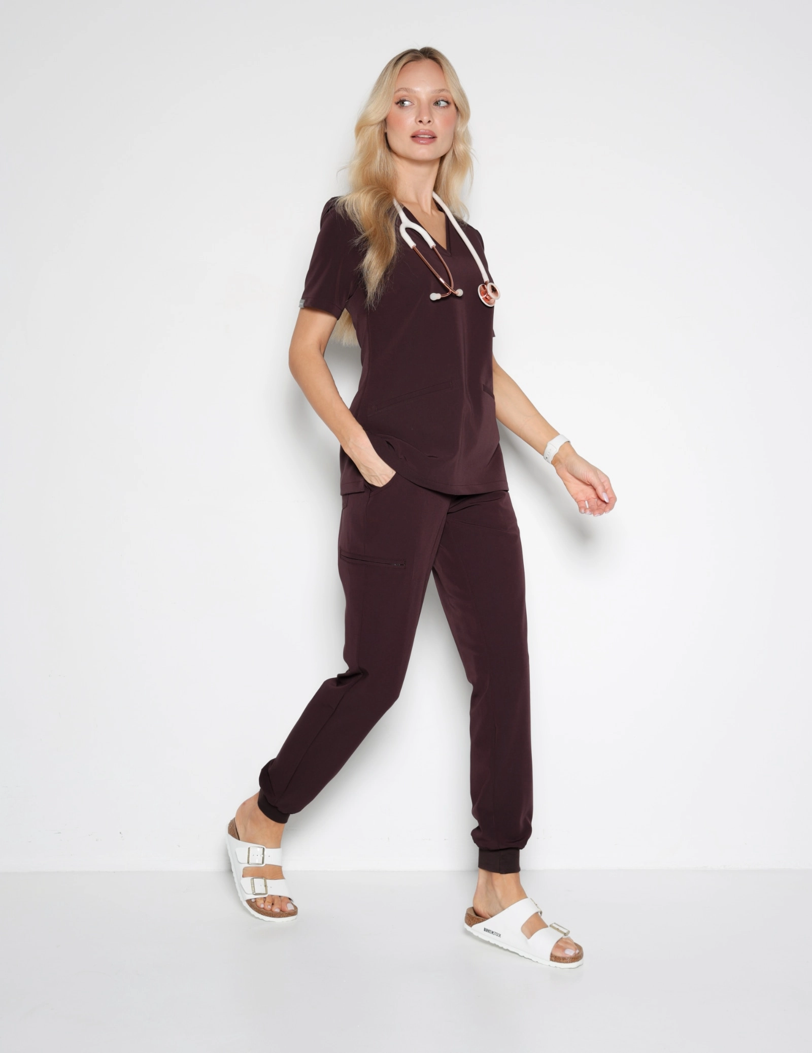 Bluza Medyczna Casy - DARK CHOCOLATE