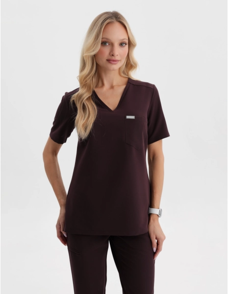 Bluza Medyczna Raya One Pocket - DARK CHOCOLATE