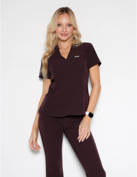 Bluza Medyczna Kori - DARK CHOCOLATE