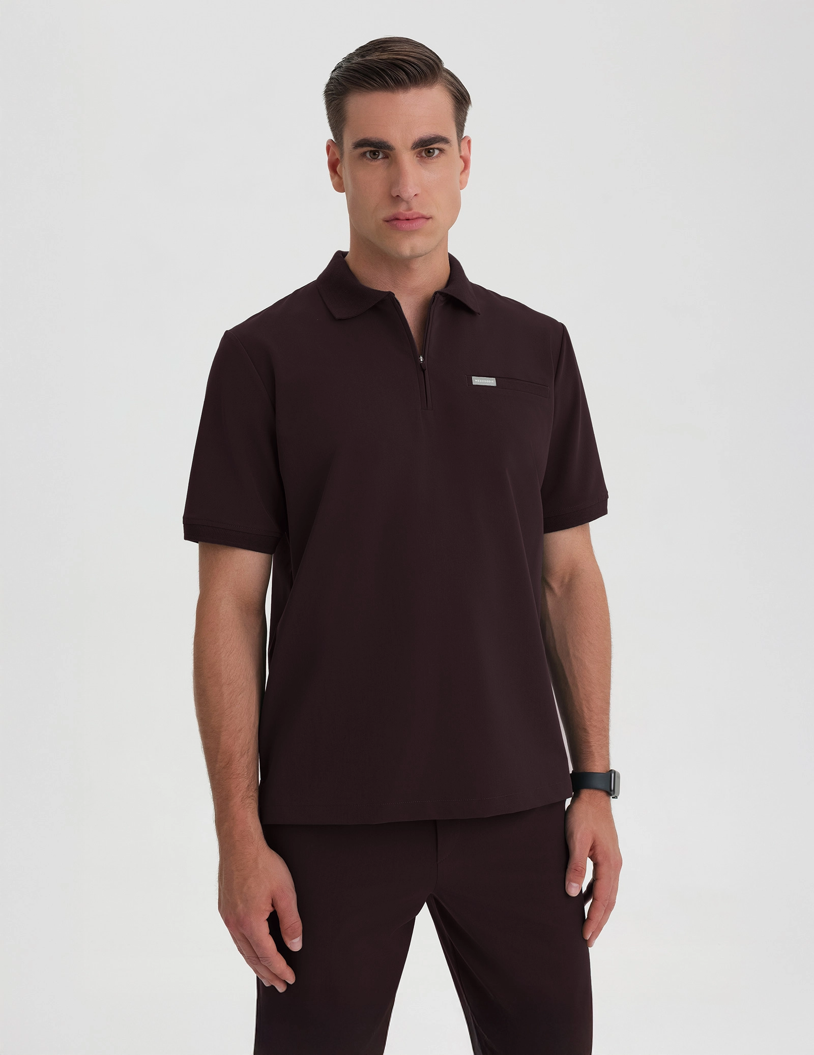 Bluza Medyczna Polo Męska - DARK CHOCOLATE