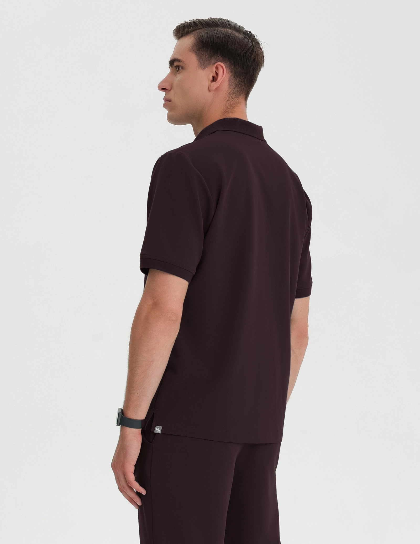Bluza Medyczna Polo Męska - DARK CHOCOLATE
