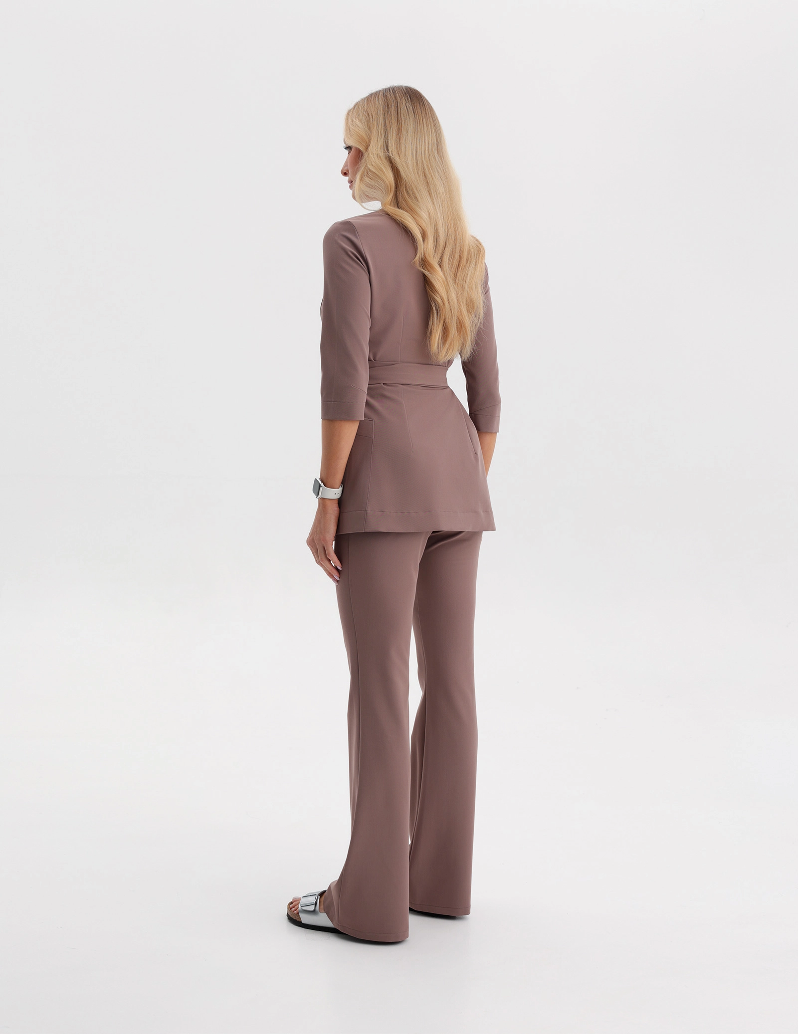 Bluza Medyczna Wiązana Rosalie - MOCHA