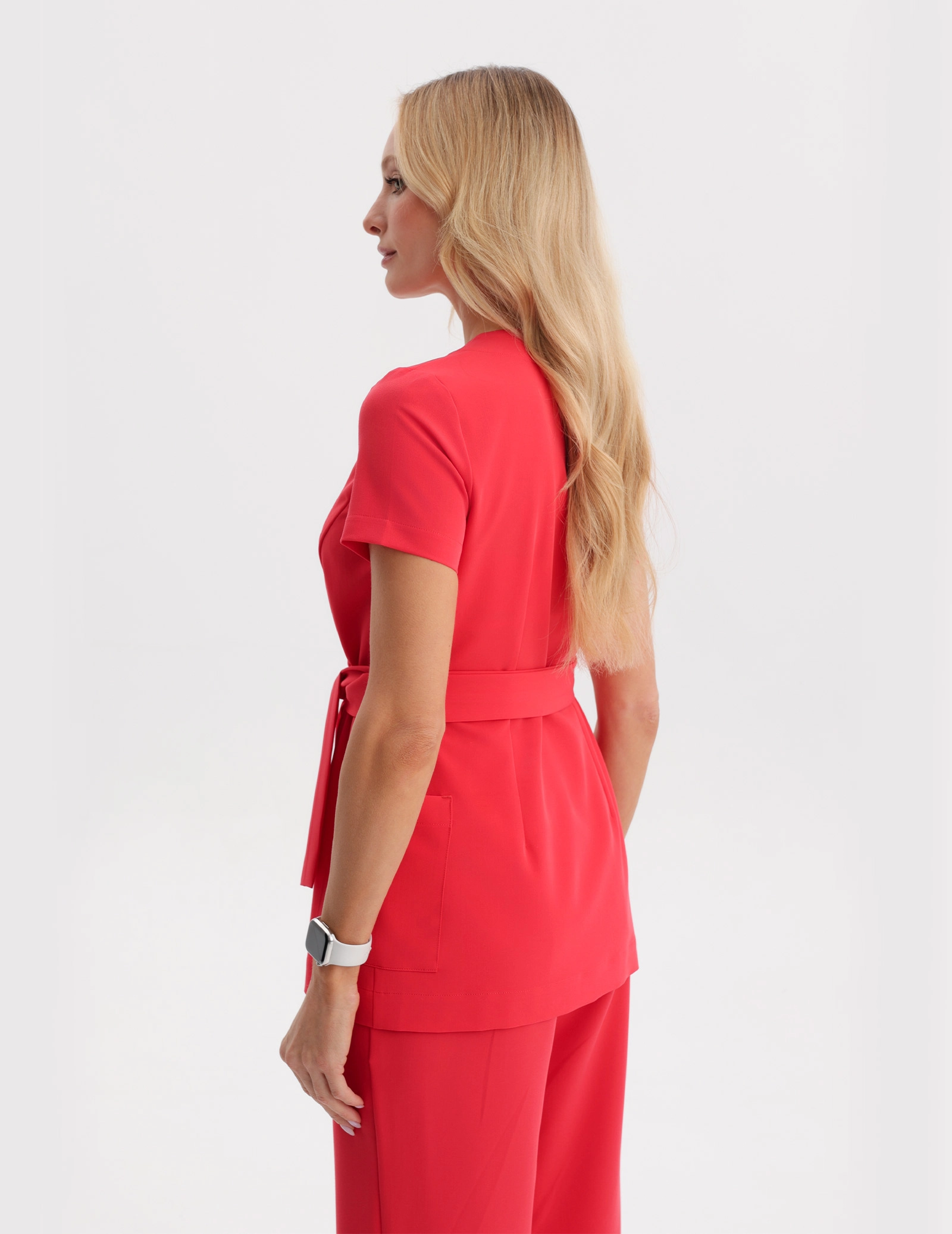 Bluza Medyczna Wiązana Auri - POP RED
