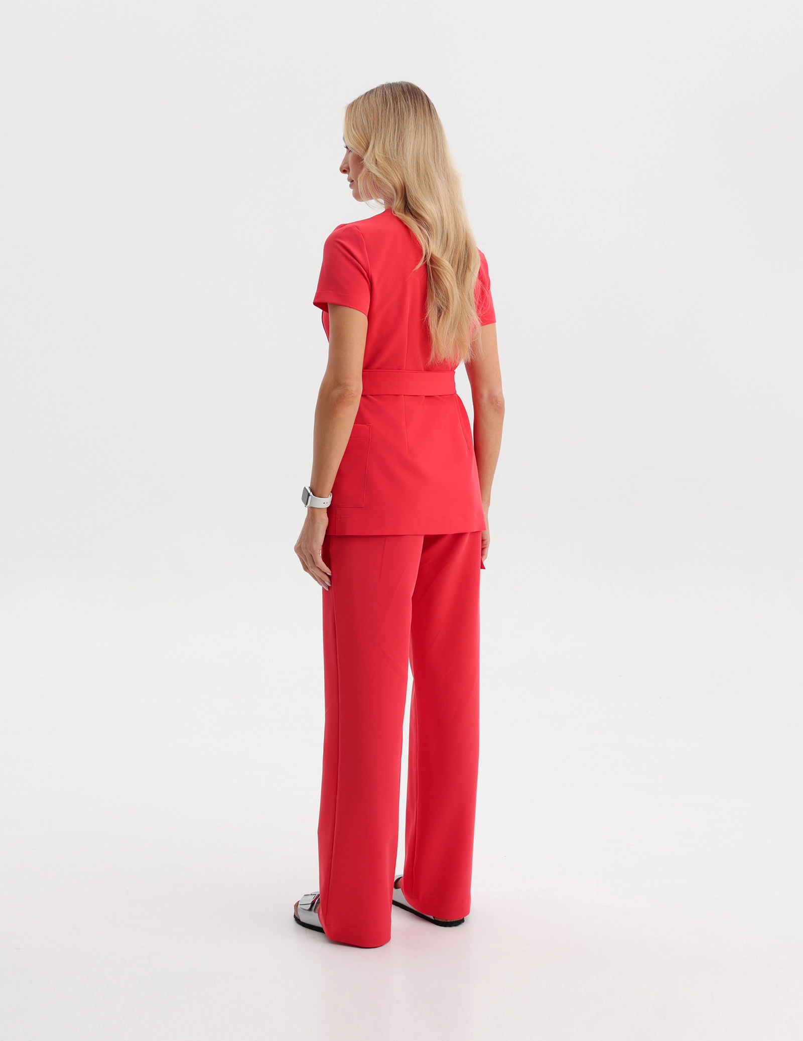 Bluza Medyczna Wiązana Auri - POP RED