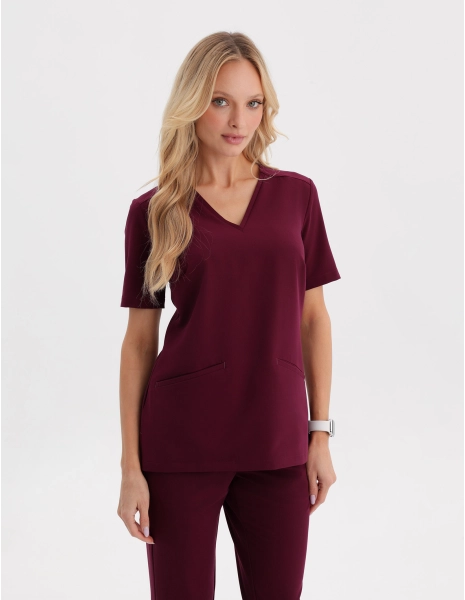 Bluza Medyczna Casy - BURGUNDY