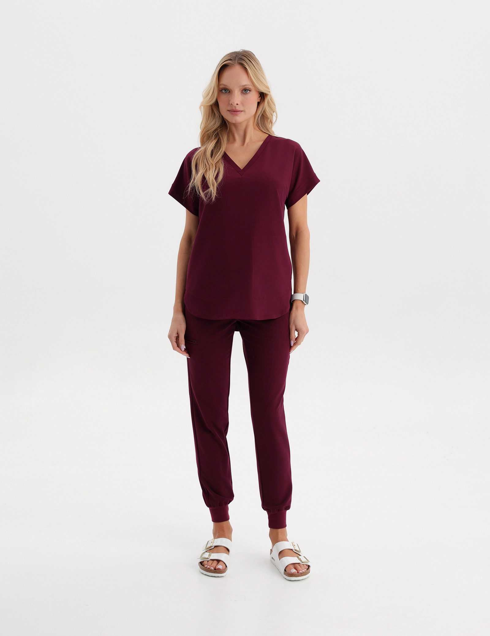 Spodnie Joggery Damskie - BURGUNDY
