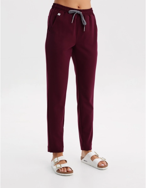 Spodnie damskie Basic - BURGUNDY