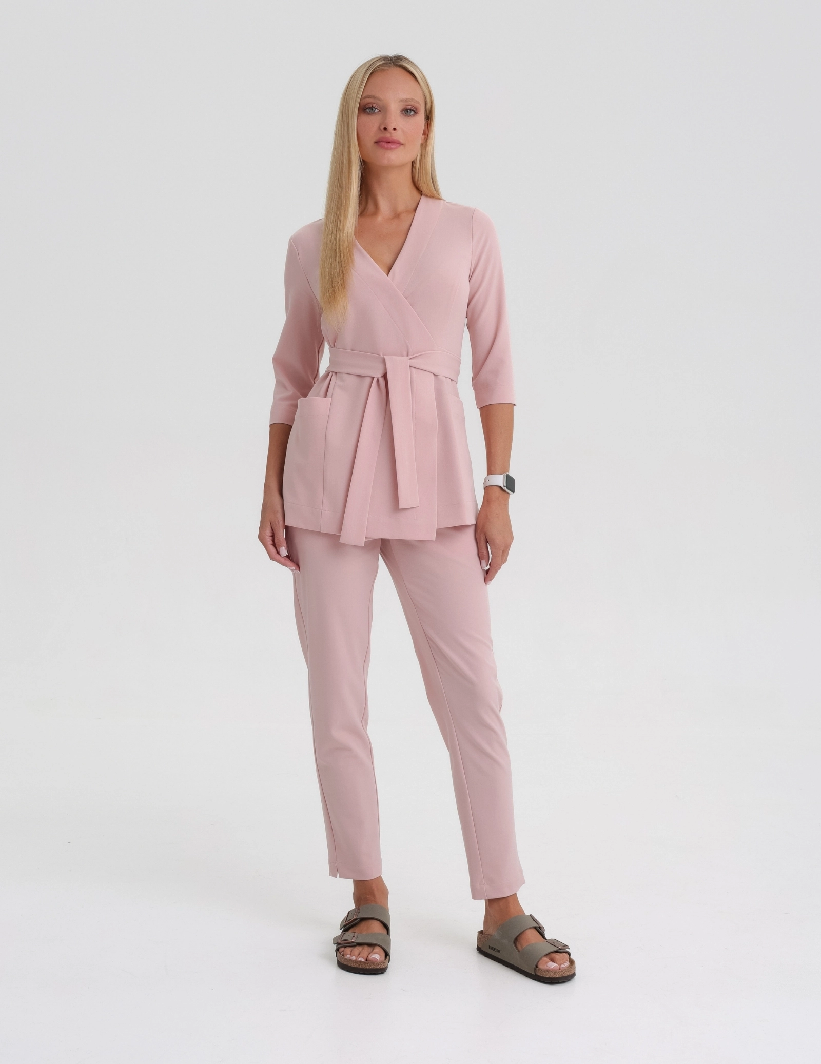 Bluza medyczna wiązana Rosalie - DUSTY ROSE Bluza medyczna wiązana Rosalie - DUSTY ROSE